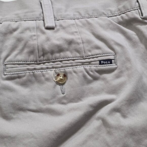 Polo Ralph Lauren Chino Shorts Mens 42 Gray Pockets Zip Cotton Classic Fit 9" - Picture 13 of 14